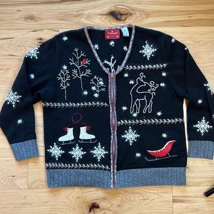 Holiday Lodge by NorthCrest Christmas Full-Zip Sweater | 1X (14W/16W)